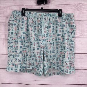 Columbia PFG Swim Trunks Shorts Mens XL Performance Fish Fishing Gear Patterned‎